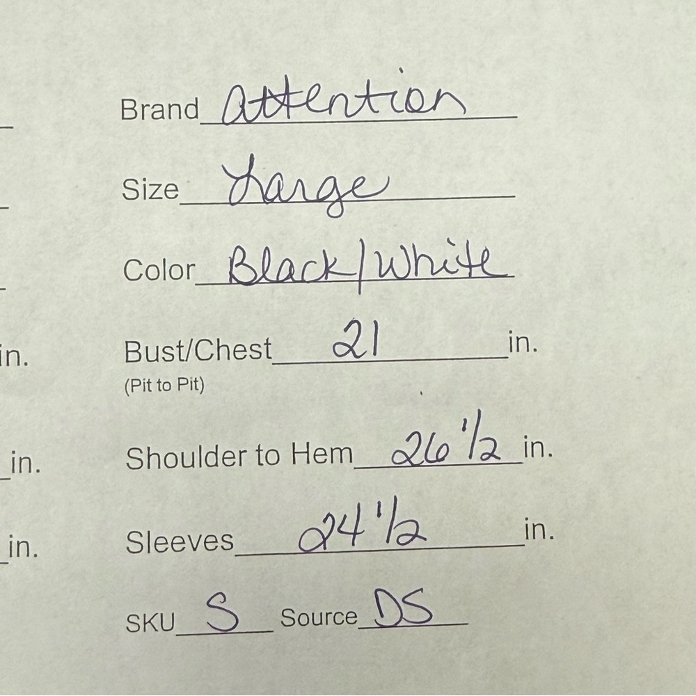 Attention Large Checkered Button Down Shirt Black White Stretch Work Casual Fall - Picture 8 of 8